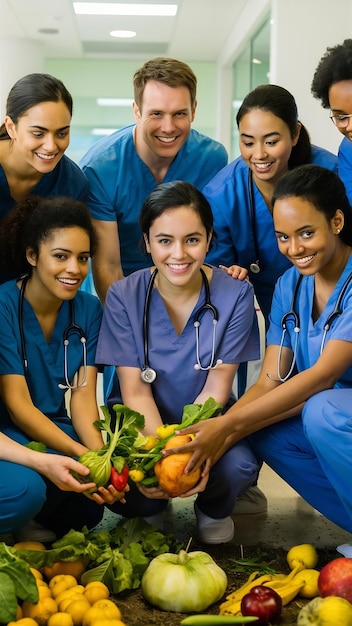 Crop smiling medics in hospital