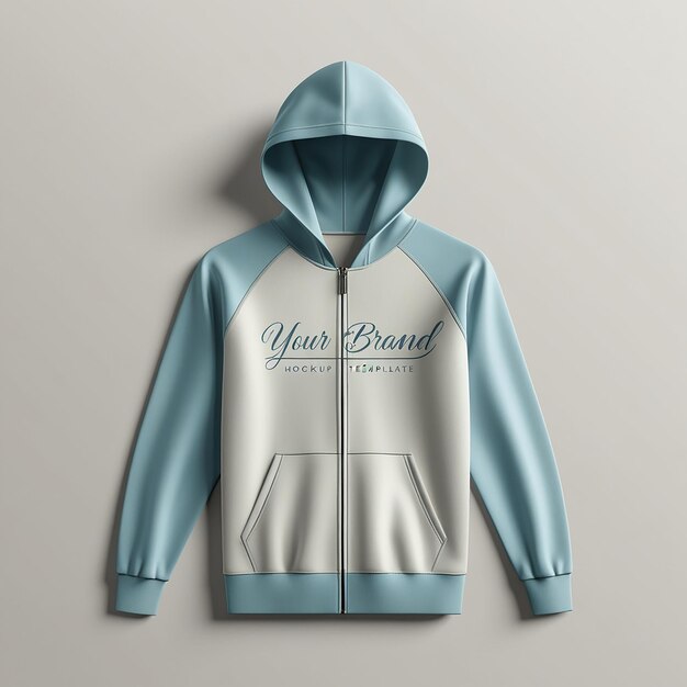 Photo cropped hoodie mockup zip up hoodie mockup template