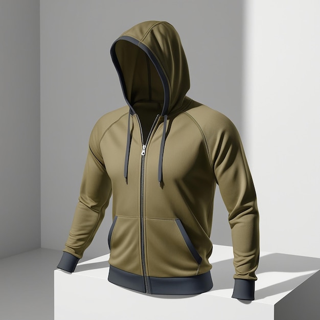 Photo cropped hoodie mockup zip up hoodie mockup template