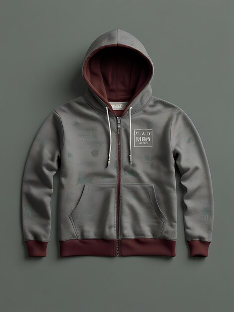 Photo cropped hoodie mockup zip up hoodie mockup template