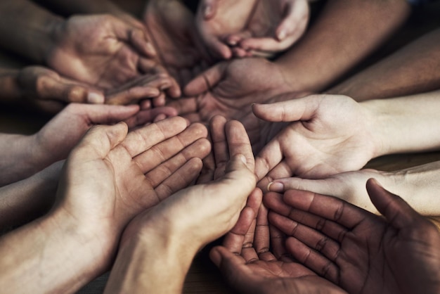 Cropped image of man holding hands