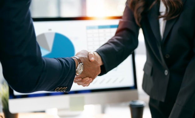 Cropped shot of business people handshake for teamwork of business merger and acquisition