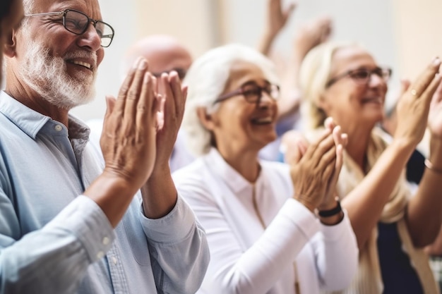 Cropped shot of a group of people applauding created with generative ai