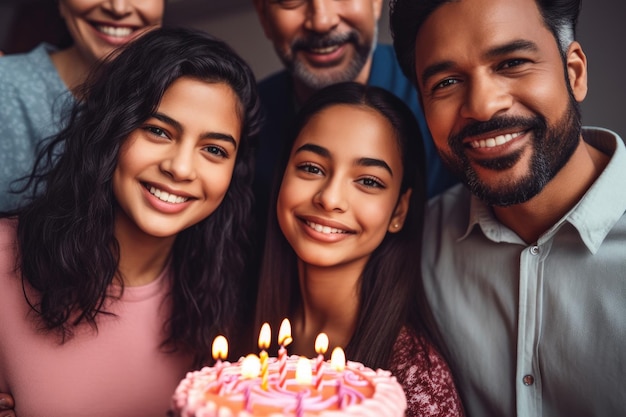 Cropped shot of a happy family on the day of their daughter birthday