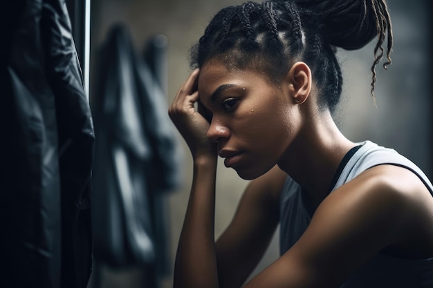 Cropped shot of a young female athlete getting ready before her workout created with generative ai