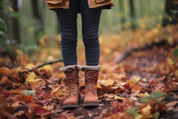 A cropped shot of a young woman wearing only her and boots created with generative ai