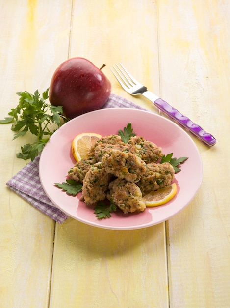 Croquettes with meat and applee