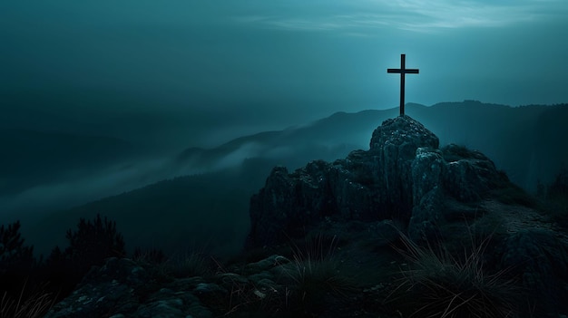 Cross Atop Dark Mountain