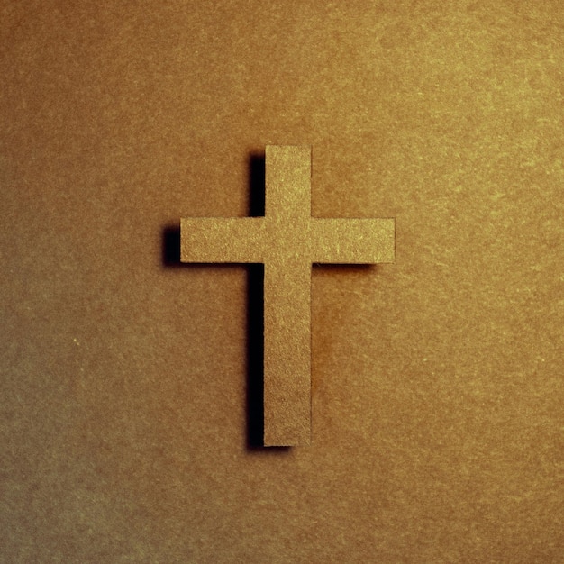 Cross on a brown background