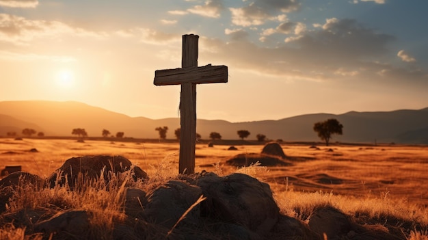 Cross in a field