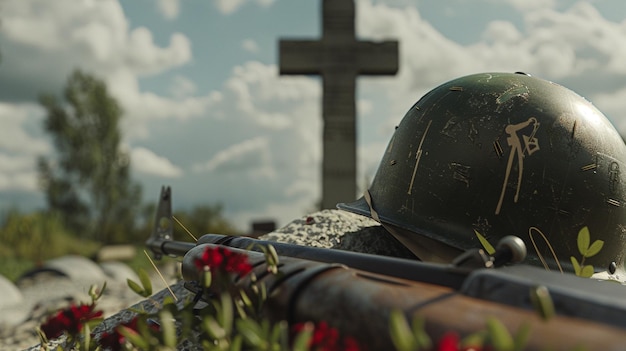 a cross in front of a cross with a cross in the background