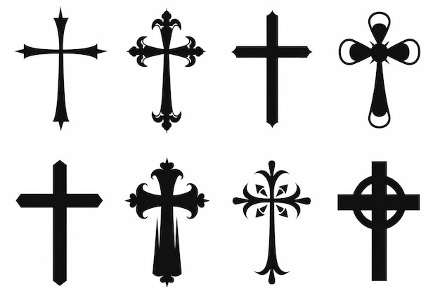 Cross icon christianity religion symbol christian sign cross shape church emblem catholicism symbol