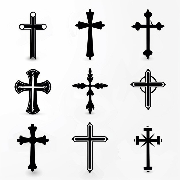 Cross icon christianity religion symbol christian sign cross shape church emblem catholicism symbol