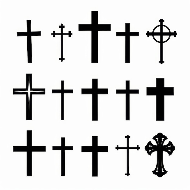 Photo cross icon christianity religion symbol christian sign cross shape church emblem catholicism symbol