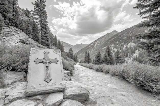 Photo cross of lorraine mountain memorial christianity religion spiritual symbol