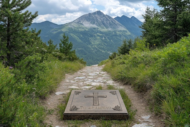 Photo cross of lorraine mountain memorial christianity religion spiritual symbol