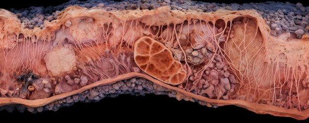 Photo a cross section of a cancerous colon