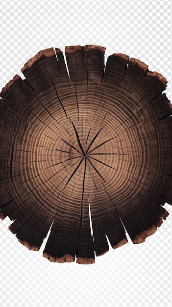 Cross section of a tree isolated on transaprent background