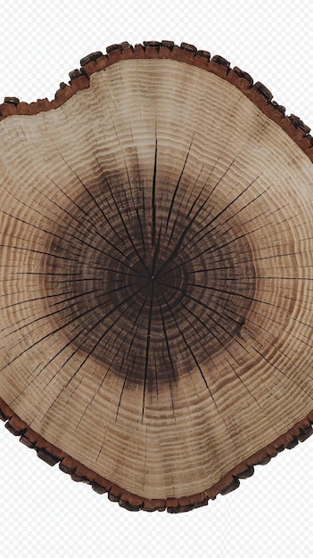 Cross section of a tree isolated on transparent background