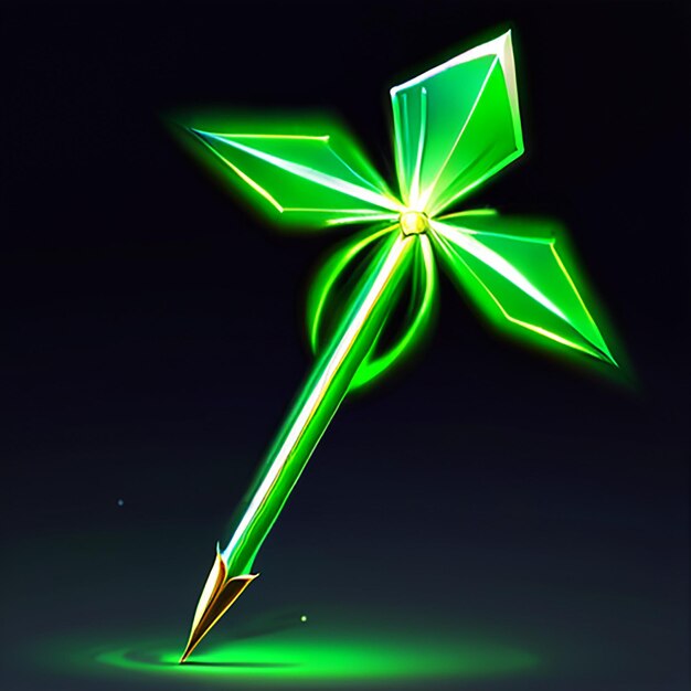 a cross with a green star on it