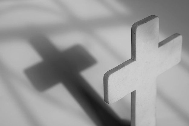 Cross with shadow symbol of the Christian faith