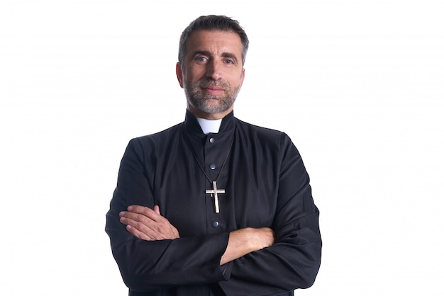 Crossed arms priest portrait senior