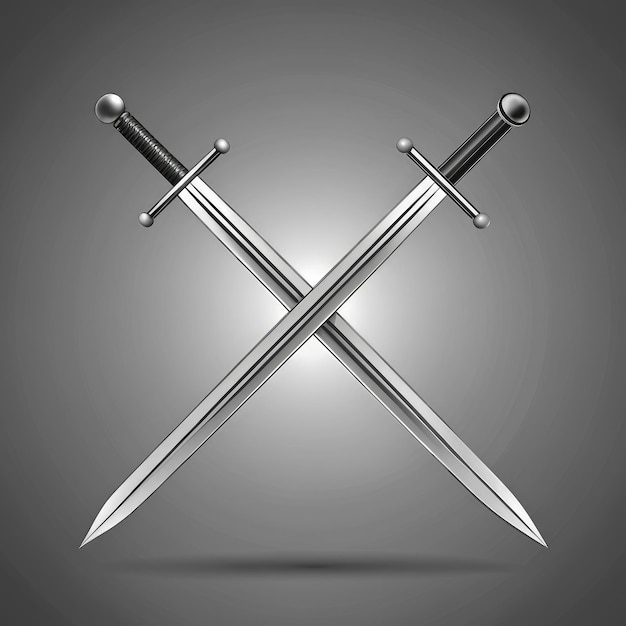 Crossed Swords in Minimalist Monochromatic Design Generative AI