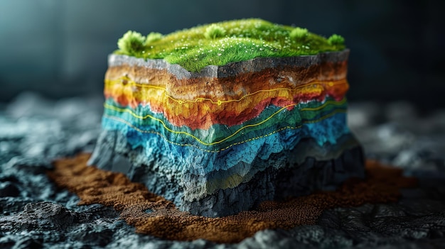 Photo crosssection of earth