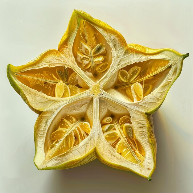 CrossSection of a Starfruit Displaying Its Star Shape