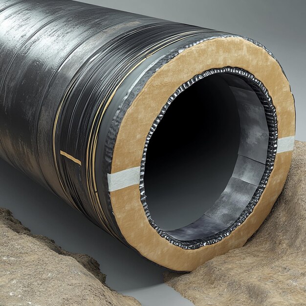 Photo crosssectional view of a lined pipe