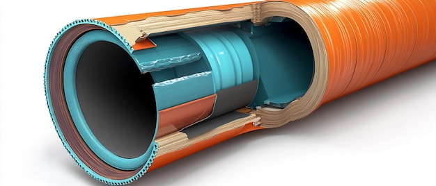 Photo crosssectional view of a lined pipe