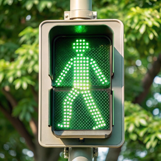 Photo crosswalk signal used in road vehicular traffic and people crossing ai illustration design