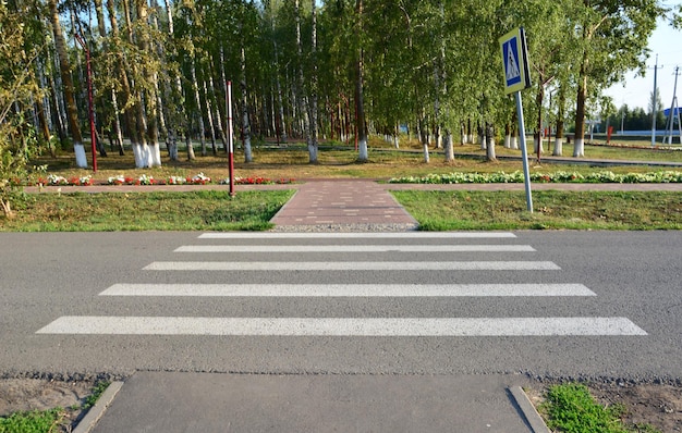 a crosswalk with a sign that says crosswalk