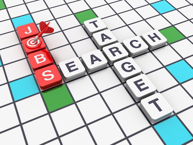 Crossword JOB SEARCH TARGET from blocks