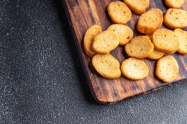 croutons for salad dried flavored bread fresh healthy meal food snack on the table copy space food