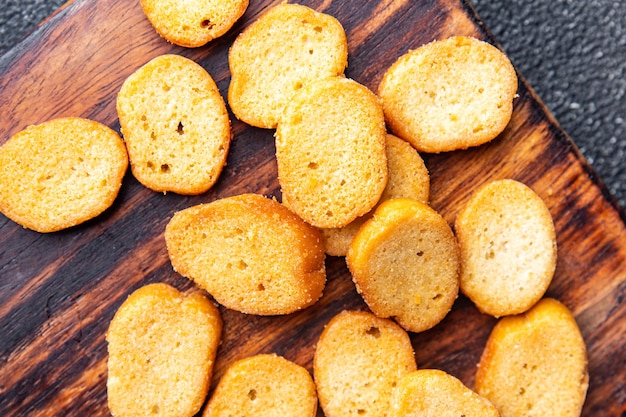 croutons for salad dried flavored bread fresh healthy meal food snack on the table copy space food