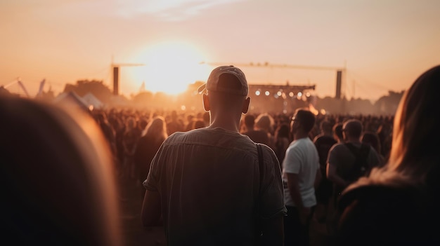 Crowd at concert Illustration AI Generative