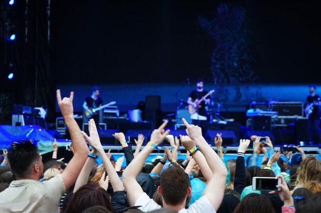 Crowd enjoying music at concert