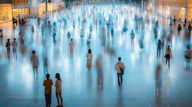 Crowd on Glossy Surface