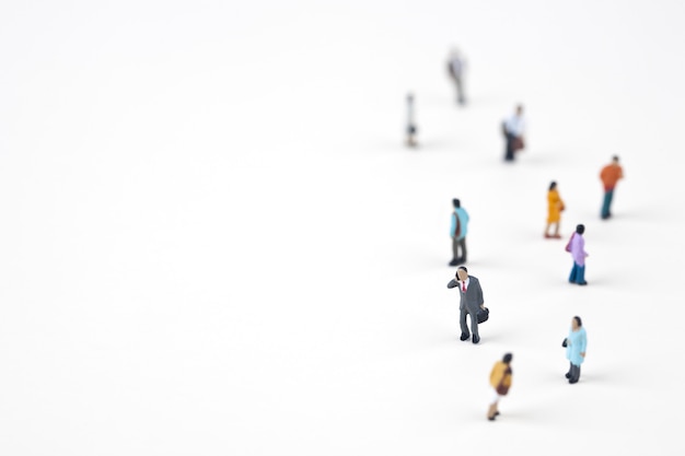 crowd of miniature people in the city