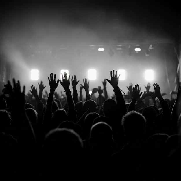 Photo a crowd of people are in a concert with the lights on