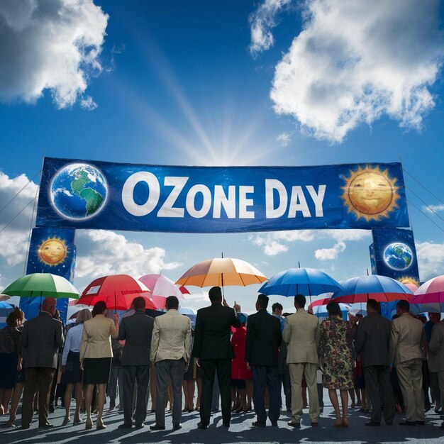 Photo a crowd of people are gathered under a banner that says gaso day