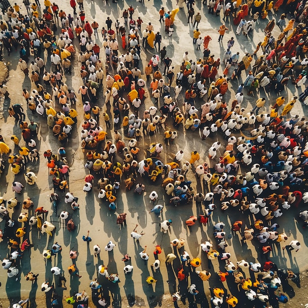 Photo a crowd of people are gathered in a large crowd