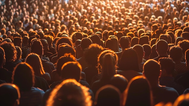 a crowd of people are standing in front of a smoke filled with smoke