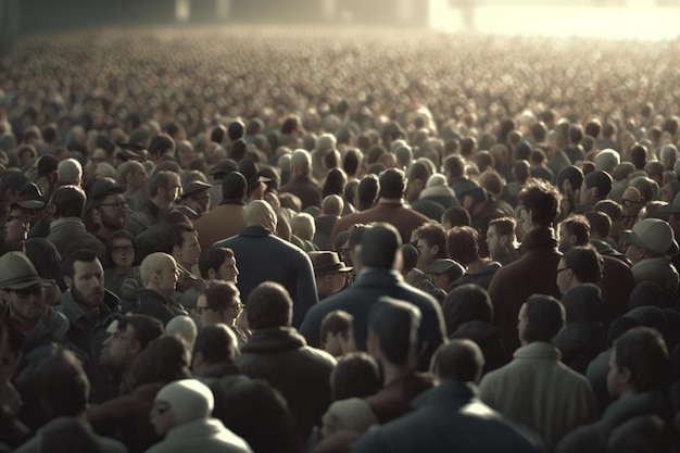 A crowd of people is standing in a crowd.