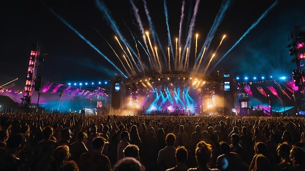 a crowd of people at a music festival