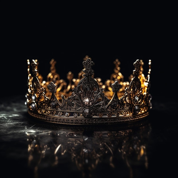 A crown on a black background with a black background.