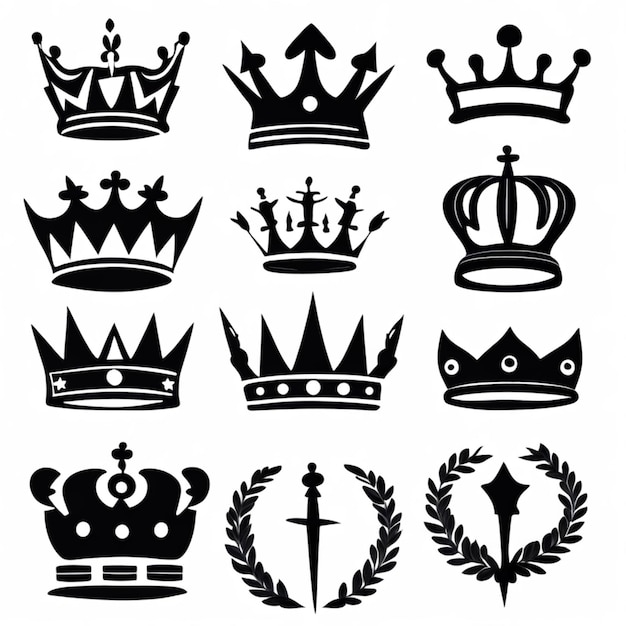 Photo crown icons and logos