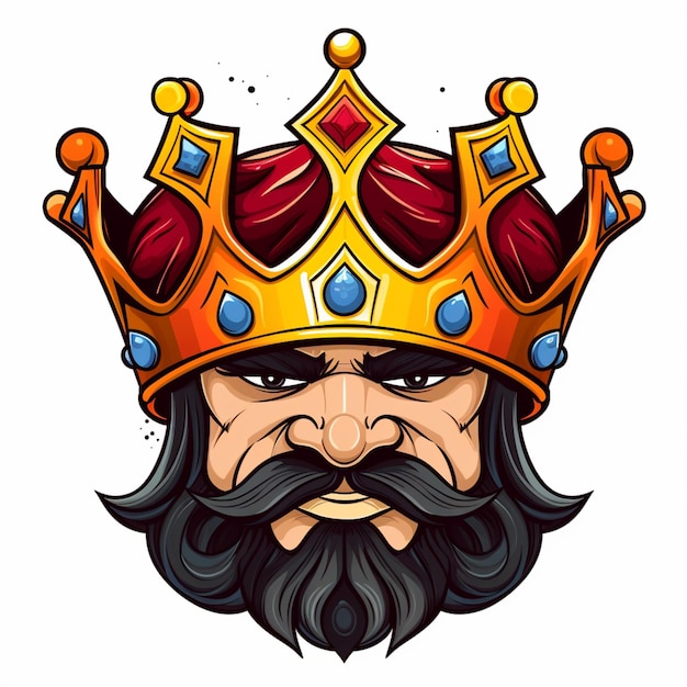 crown king cartoon logo