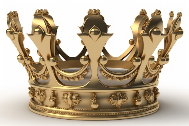 Crown of royalty in gold isolated on white